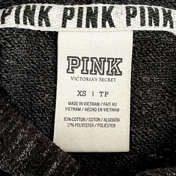 VS PINK RARE High Low Marl Grey Ombré Script Logo Hoodie & Joggers Matching Set - Picture 7 of 10